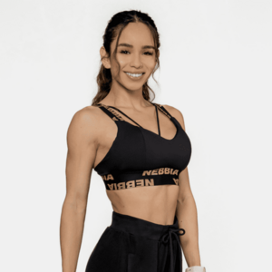NEBBIA Sportovní podprsenka Intense Iconic Black/Gold obraz
