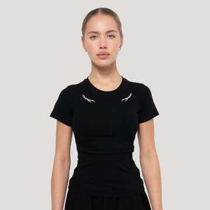 GymBeam Dámské tričko Tribal Ribbed Black obraz