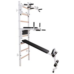 Žebřiny s hrazdou, bradly a lavicí BenchK 233W 230x67 cm obraz