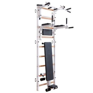 Žebřiny s hrazdou, bradly a lavicí BenchK 733W 240x67 cm obraz