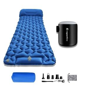 Nafukovací karimatka inSPORTline Soultea s minipumpou 190x60x6 cm modrá karimatka, černá pumpa obraz