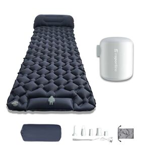 Nafukovací karimatka inSPORTline Soultea s minipumpou 190x60x6 cm tmavě modrá karimatka, bílá pumpa obraz
