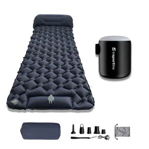 Nafukovací karimatka inSPORTline Soultea s minipumpou 190x60x6 cm tmavě modrá karimatka, černá pumpa obraz