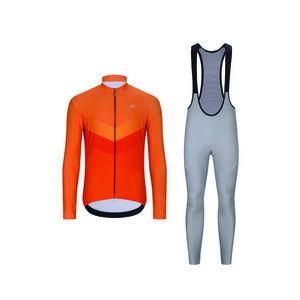 HOLOKOLO Cyklistická zimní bunda a kalhoty - ARROW WINTER - šedá/oranžová obraz