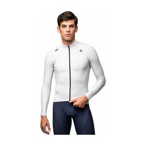 ALÉ Cyklistický dres s dlouhým rukávem zimní - R-EV1 WARM RACE - bílá obraz