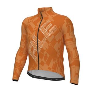 ALÉ Cyklistický dres s dlouhým rukávem zimní - PRAGMA SCHEMA - oranžová obraz
