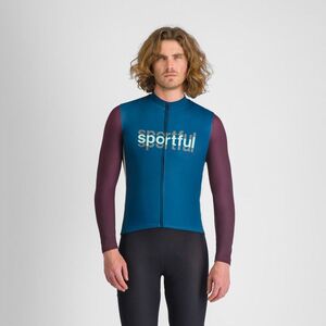 SPORTFUL Cyklistický dres s dlouhým rukávem zimní - SUPERGIARA LOGO THERMAL - modrá/fialová obraz