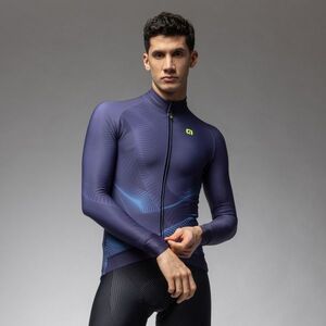 ALÉ Cyklistický dres s dlouhým rukávem zimní - PRAGMA COSMIC - modrá obraz