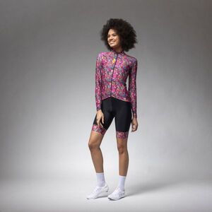 ALÉ Cyklistický dres s dlouhým rukávem zimní - PRAGMA FLOWERY LADY - růžová/vícebarevná obraz
