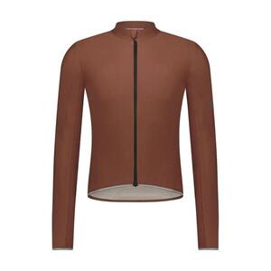 SHIMANO Cyklistický dres s dlouhým rukávem letní - EVOLVE MERINO LONG - hnědá obraz