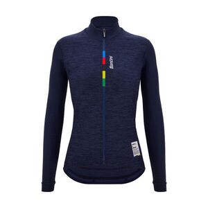 SANTINI Cyklistický dres s dlouhým rukávem zimní - UCI OFFICIAL W - modrá obraz