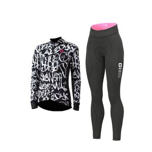 ALÉ Cyklistický zimní dres a kalhoty - RIDE + ESSENTIAL W - černá/bílá obraz