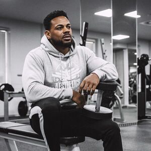 Fitness mikina bez zipu Iron Aesthetics Force, šedá obraz