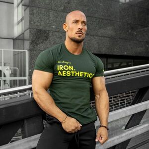 Pánské fitness tričko Iron Aesthetics Be Stronger, zelené obraz