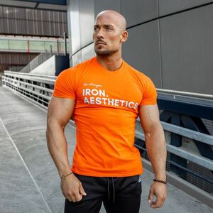 Pánské fitness tričko Iron Aesthetics Be Stronger, oranžové obraz