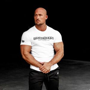 Pánské fitness tričko Iron Aesthetics Unbroken, bílé obraz