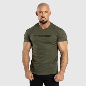 Pánské fitness tričko Iron Aesthetics Gym, vojenská zelená obraz