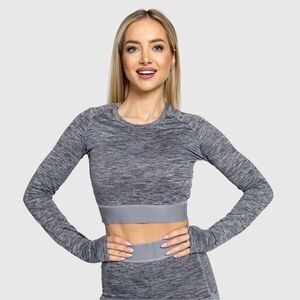 Sportovní crop top Iron Aesthetics Grande, šedý obraz