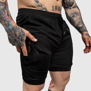 Funkční šortky Iron Aesthetics SweatPro 2in1, černé obraz