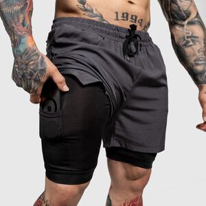 Funkční šortky Iron Aesthetics SweatPro 2in1, tmavě šedé obraz