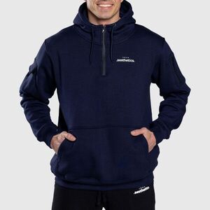 Oversized mikina se zipem Iron Aesthetics Loaded, navy obraz