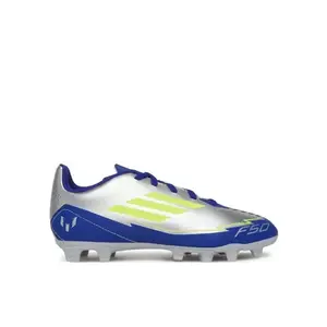 Adidas F50 Club Messi Jr FG silver metallic/solar yellow/lucid blue chlapecké fotbalové kopačky - Velikost 35, 5 obraz