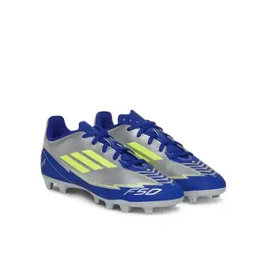 Adidas F50 Club Messi K FG silver metallic/solar yellow/lucid blue chlapecké fotbalové kopačky - Velikost 34 obraz