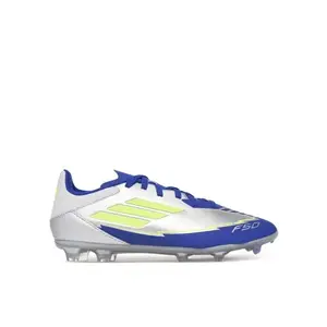 Adidas F50 League Messi Jr FG/MG silver metallic/solar yellow/lucid blue chlapecké fotbalové kopačky - Velikost 35, 5 obraz