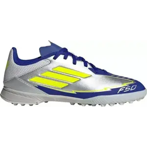 Adidas F50 League Messi Jr TF silver metallic/solar yellow/lucid blue chlapecké fotbalové kopačky turfy - Velikost 35, 5 obraz