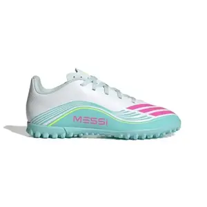 Adidas F50 Messi Club Jr TF cloud white/lucid pink/flash aqua chlapecké fotbalové kopačky turfy - Velikost 35, 5 obraz