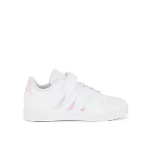 Adidas Grand Court 2.0 K cloud white/iridescent/cloud white dívčí rekreační obuv - Velikost 28 obraz