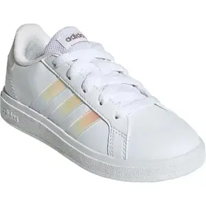 Adidas Grand Court 2.0 K cloud white/iridescent/cloud white dívčí tenisky - Velikost 35, 5 obraz