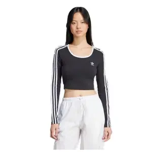 Adidas Originals 3S LS CROP-BLACK dámské tričko - Velikost S obraz