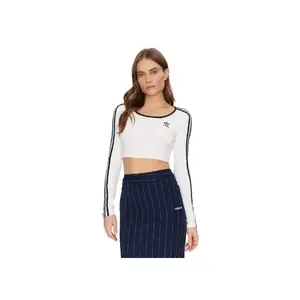 Adidas Originals 3S LS CROP-WHITE dámské tričko - Velikost S obraz