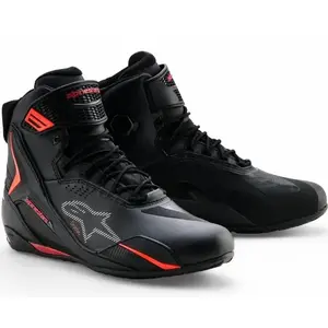 Alpinestars Boty na motorku Faster-4 Drystar černo-fluo červené - EU 42 obraz