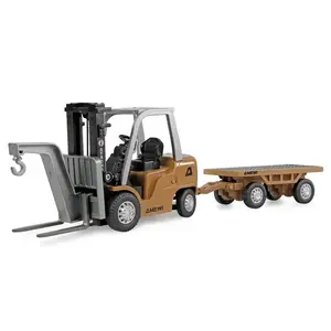 AMEWI Trade e.K. Mini kovový RC vysokozdvižný vozík s přívěsem, proporcionální 8kanálový 1: 64 RTR obraz