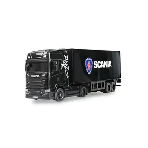 AMEWI Trade e.K. RC licencovaná Scania 730 S s návěsem, GYRO, driftovací, proporcionální pohon 4x4, 1: 64 RTR, černá obraz