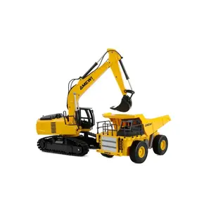 AMEWI Trade e.K. Sada 2 v 1 RC sklápěč dumper a RC pásový bagr, 9 kanálů, RTR v měřítku 1: 24 obraz