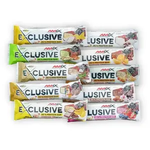 Amix 12x Exclusive Protein Bar 85g MIX - Double dutch chocolate almond obraz