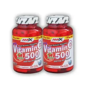 Amix 2x Vitamin C 500mg + Rose Hips 125 kapslí obraz