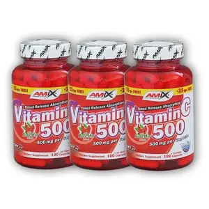 Amix 3x Vitamin C 500mg + Rose Hips 125 kapslí obraz