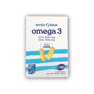 Arctic Blue Omega 3 30 kapslí v blistrech (500 mg DHA, 800 mg EPA), Aljaška obraz