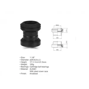 Author Hlavové složení ACO-HS04 (černá) - (1 1/8 d: 28.6/ 34/ 30mm) obraz