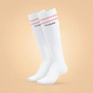 BeastPink Ponožky High Socks White - M obraz