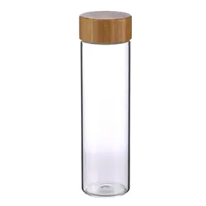 Bergner Lahev skleněná přenosná s bambusovým víkem 600 ml obraz