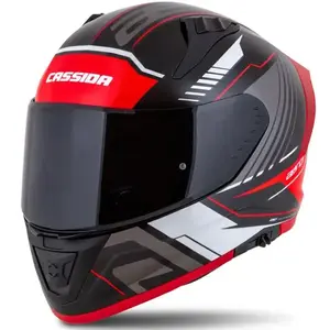 Cassida Integrální helma na motorku Aero Drome černo-červeno-bílo-šedá - S - 55-56 cm obraz