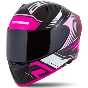 Cassida Integrální helma na motorku Aero Drome černo-růžovo-bílá - XS - 53-54 cm obraz