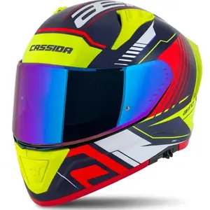 Cassida Integrální helma na motorku Aero Drome perleťově modro-žluto-oranžovo-červeno-bílá - S - 55-56 cm obraz