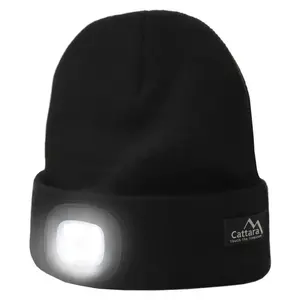 Cattara Čepice BLACK s LED svítilnou USB nabíjení obraz
