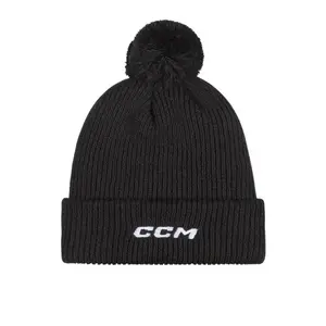 CCM Čepice Team Pom Knit Polar Fleece SR - Senior, černá obraz
